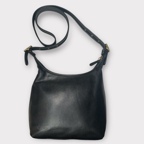 VTG Coach Purse Black Leather Brass Legacy Hobo Bag 9058 Costa Rica 2002 Y2K - Picture 5 of 9